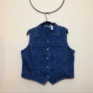 Vintage 90s Y2K Liz Claiborne sleeveless denim top